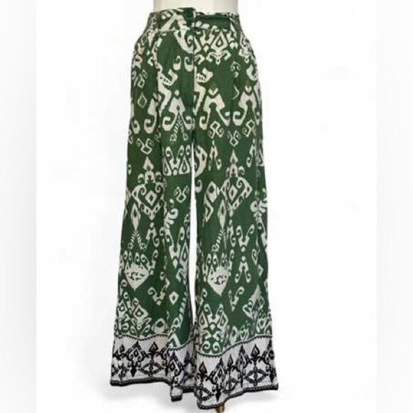 HAUTE HIPPIE Wide Leg Ikat Inspired Print Pants *NEW* - Picture 1 of 11